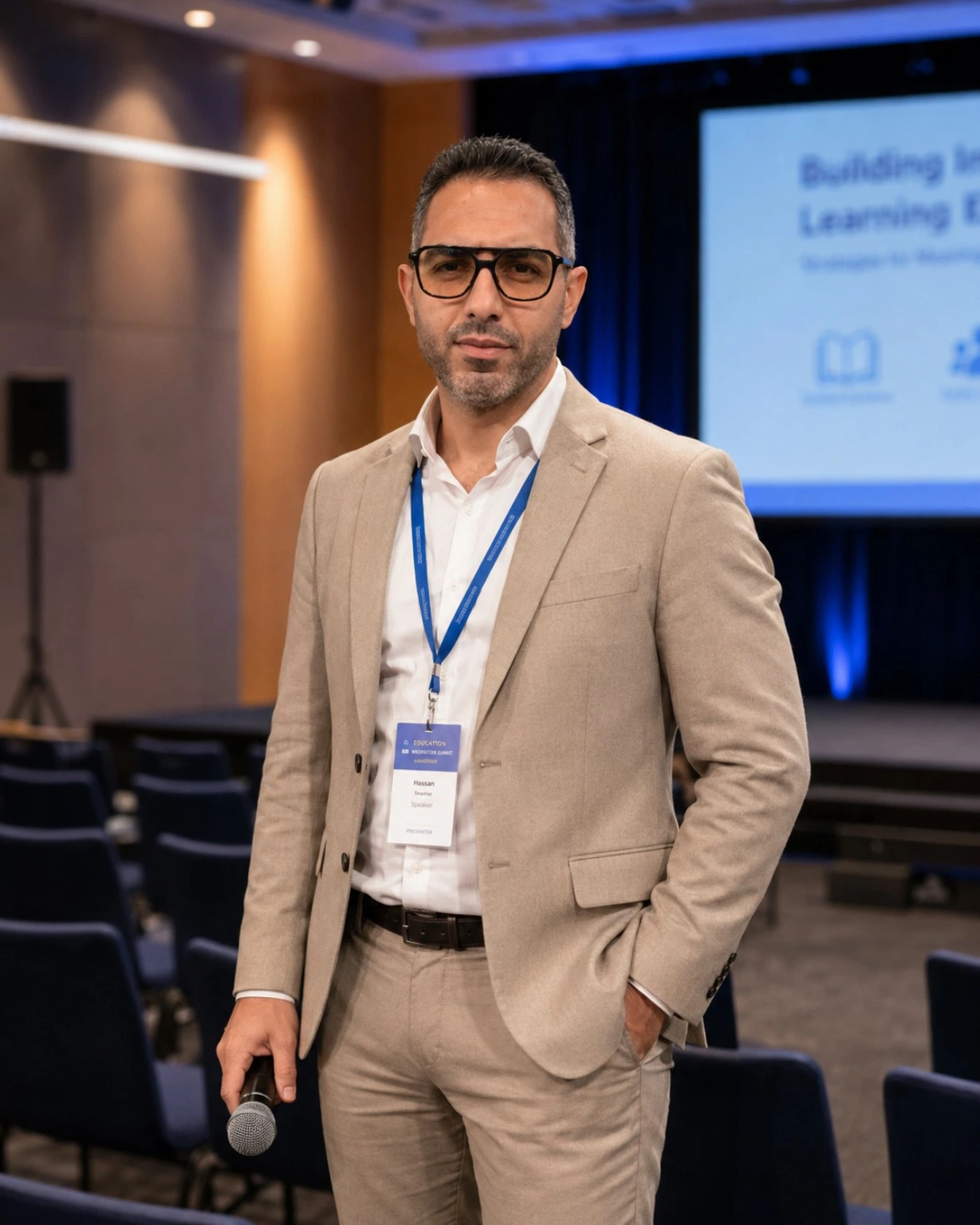Mohamed Nabil at a conference